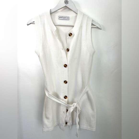 Petal & Pup Bella Longline belted Knit Sweater Vest - Picture 4 of 6